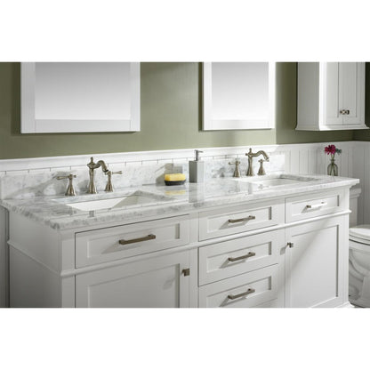 Legion Furniture WLF2272 72" White Freestanding Vanity With White Carrara Quartz Top and Double White Ceramic Sink