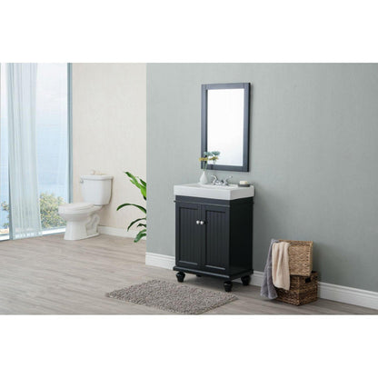 Legion Furniture WLF6028-E 24" Espresso Freestanding Vanity With White Ceramic Top and Integrated Sink