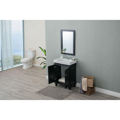 Legion Furniture WLF6028-E 24" Espresso Freestanding Vanity With White Ceramic Top and Integrated Sink