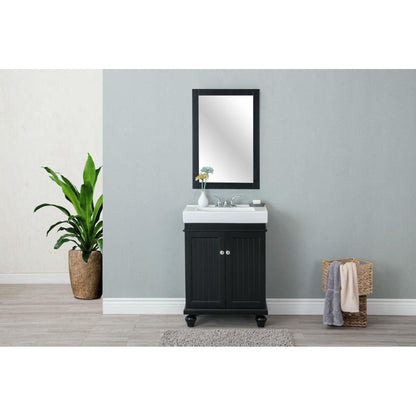 Legion Furniture WLF6028-E 24" Espresso Freestanding Vanity With White Ceramic Top and Integrated Sink