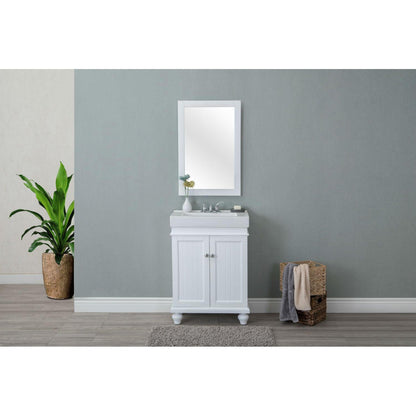 Legion Furniture WLF6028-W 24" White Freestanding Vanity With White Ceramic Top and Integrated Sink