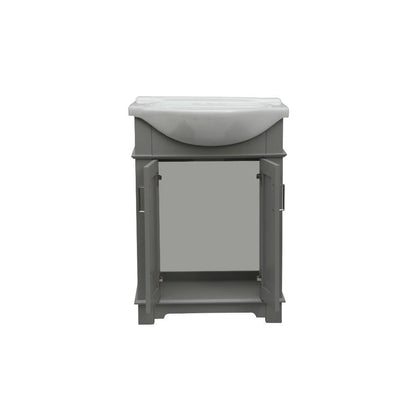 Legion Furniture WLF6042-G 24" Gray Freestanding Vanity With White Ceramic Top and Sink