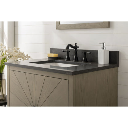 Legion Furniture WLF7040 30" Antique Gray Freestanding Vanity With Blue Limestone Top and White Ceramic Sink