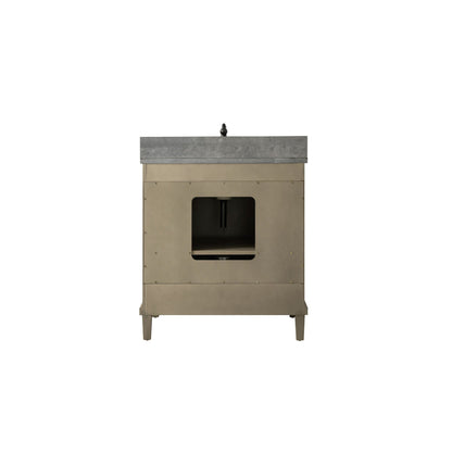Legion Furniture WLF7040 30" Antique Gray Freestanding Vanity With Blue Limestone Top and White Ceramic Sink