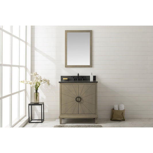 Legion Furniture WLF7040 30" Antique Gray Freestanding Vanity With Blue Limestone Top and White Ceramic Sink