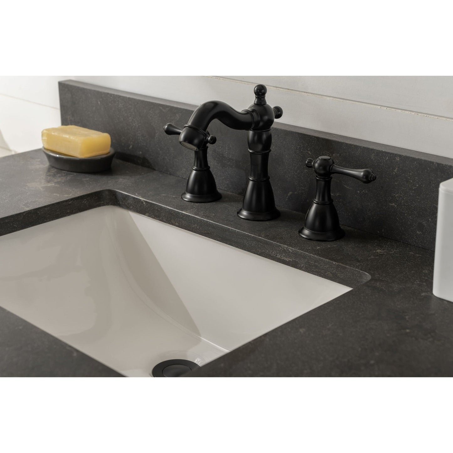 Legion Furniture WLF7040 36" Antique Gray Freestanding Vanity With Blue Limestone Top and White Ceramic Sink