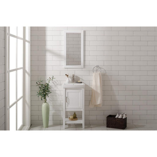 Legion Furniture WLF9018 18" White Freestanding Vanity Cabinet With White Ceramic Top and Sink