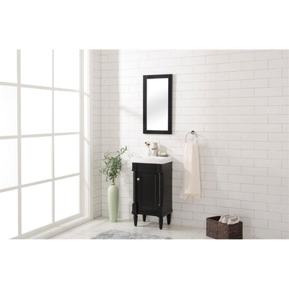 Legion Furniture WLF9218 18" Espresso Freestanding Vanity Cabinet With White Ceramic Top and Sink