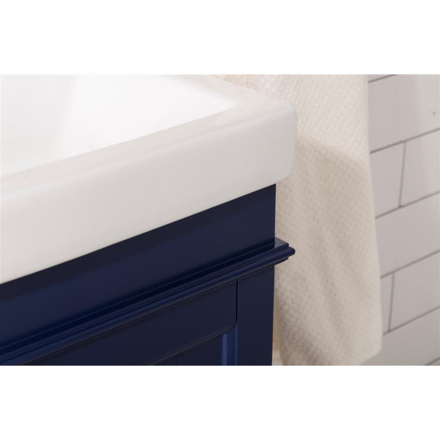 Legion Furniture WLF9318 18" Blue Freestanding Vanity Cabinet With White Ceramic Top and Sink