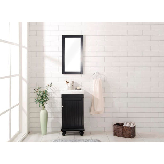 Legion Furniture WLF9318 18" Espresso Freestanding Vanity Cabinet With White Ceramic Top and Sink