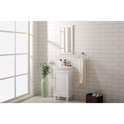 Legion Furniture WLF9318 18" White Freestanding Vanity Cabinet With White Ceramic Top and Sink
