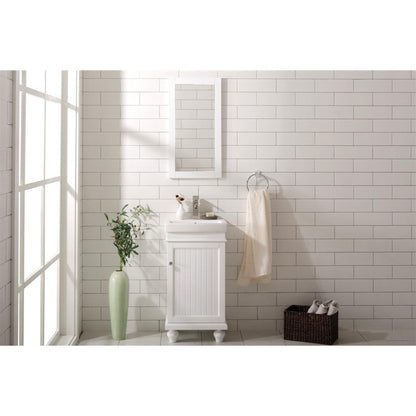 Legion Furniture WLF9318 18" White Freestanding Vanity Cabinet With White Ceramic Top and Sink