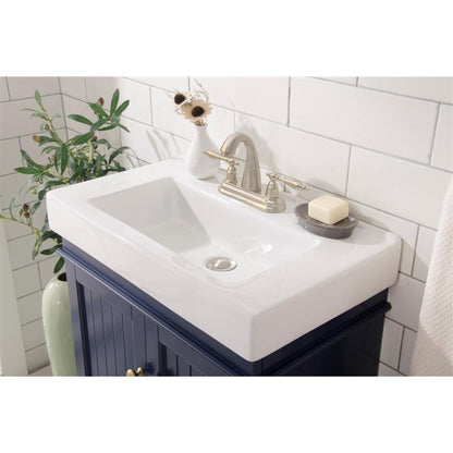 Legion Furniture WLF9324 24" Blue Freestanding Vanity Cabinet With White Ceramic Top and Sink