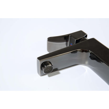 Legion Furniture ZY1008 Glossy Black Brass Material Faucet With Pop-up Drain