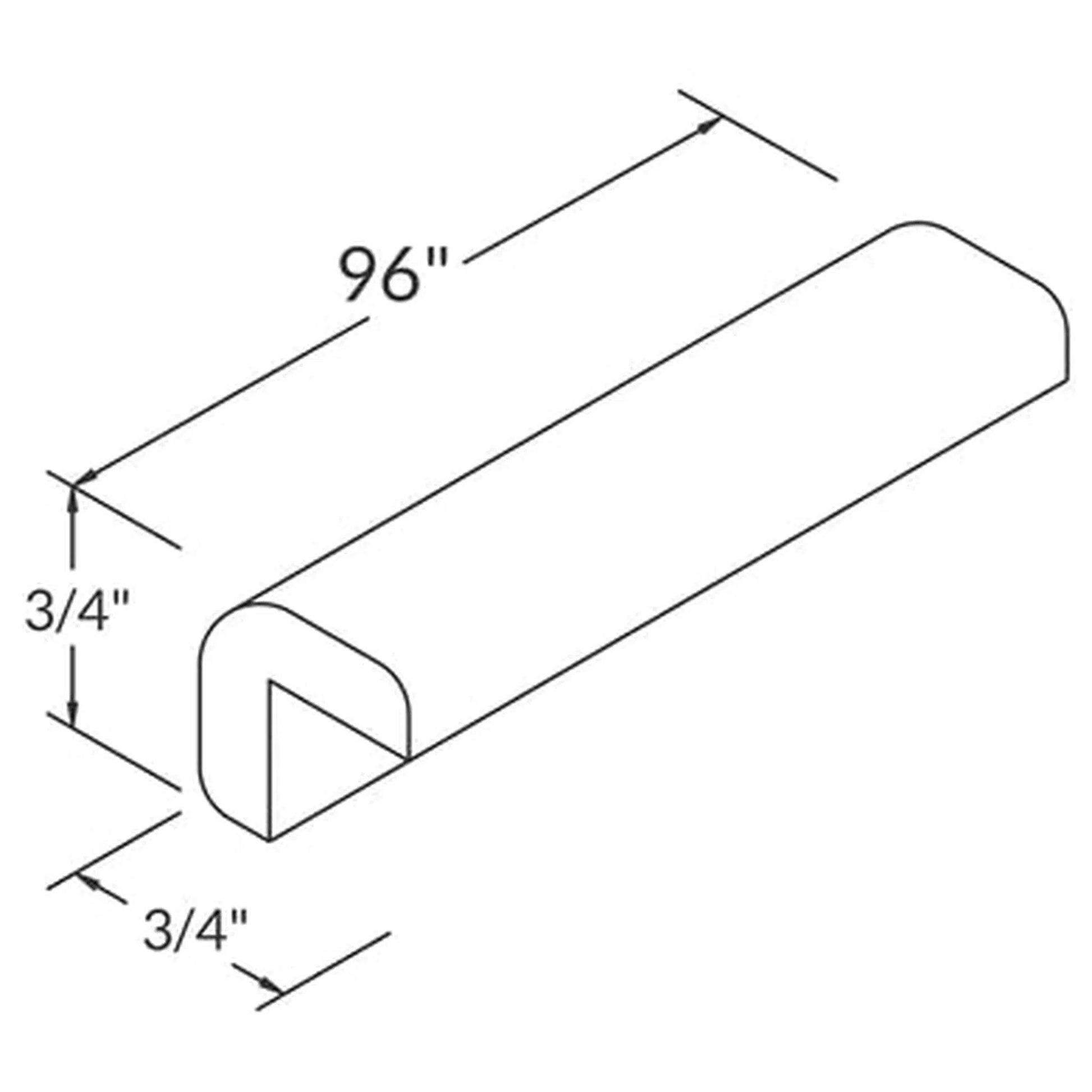 LessCare 1" x 96" Alpina White Outside Corner Molding - MOC8