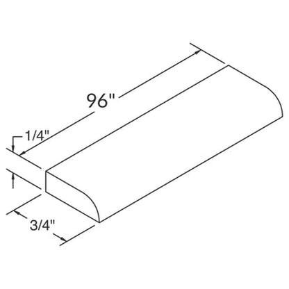 LessCare 1" x 96" Alpina White Scribe Molding - MSW8