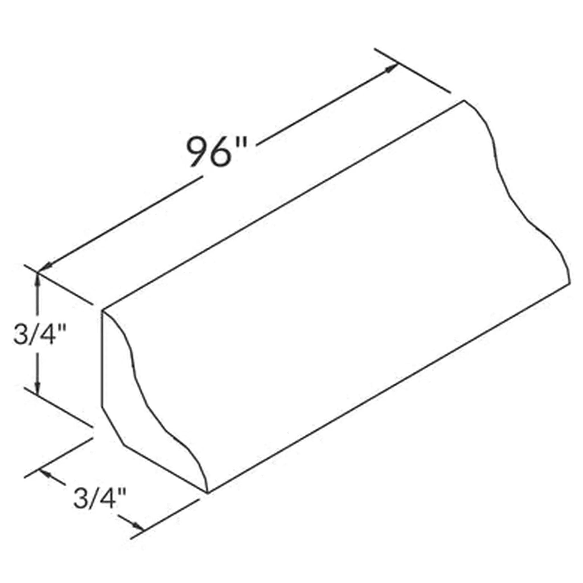 LessCare 1" x 96" Cherryville Cove Molding - MCV8