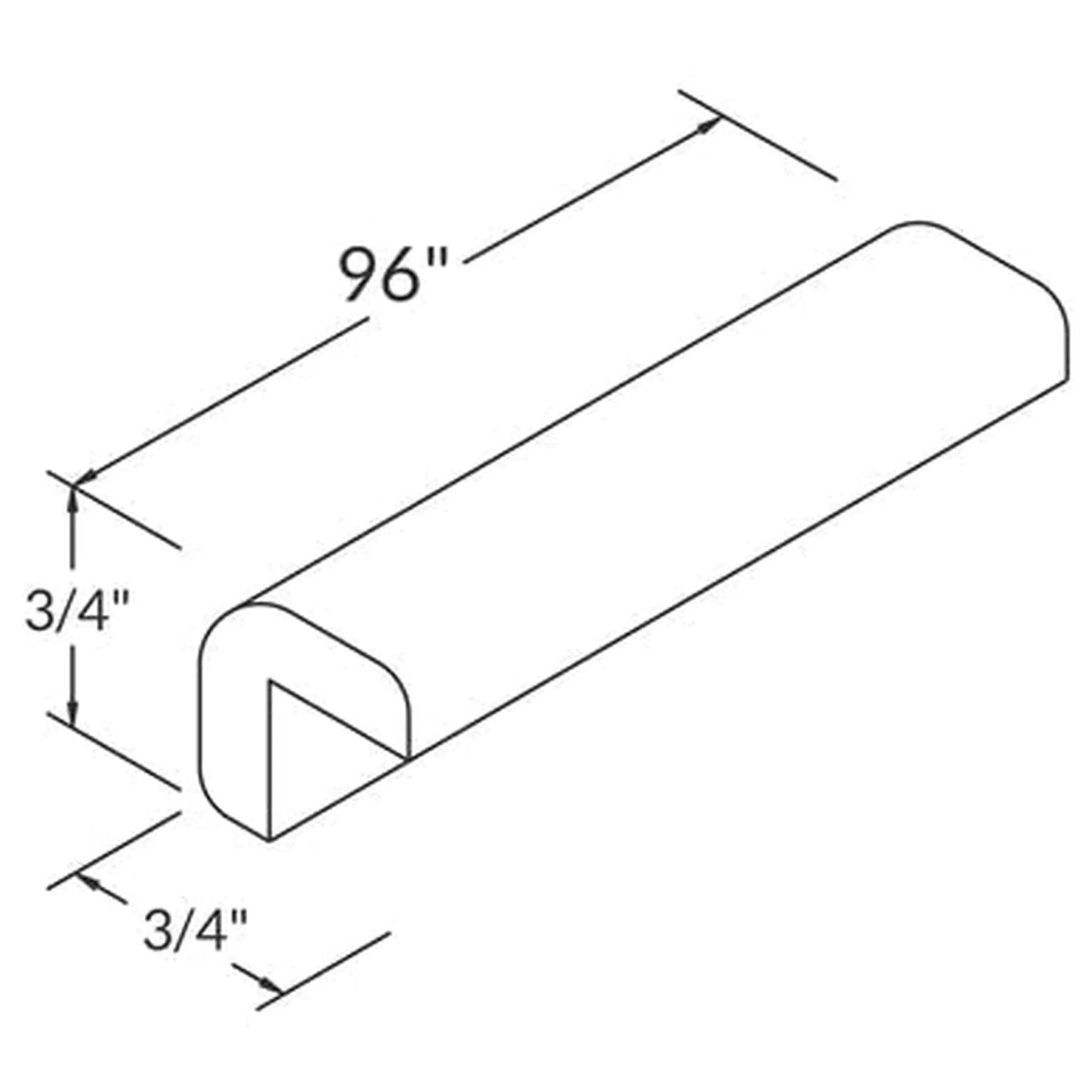 LessCare 1" x 96" Richmond Outside Corner Molding - MOC8