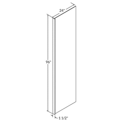 LessCare 1" x 96" x 24" Alpina White End Panel Molding - PREPRP1.596