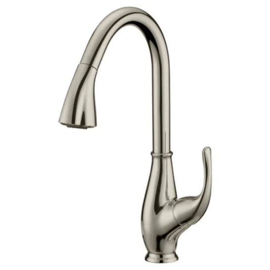 LessCare 10" Brushed Nickel Pull Down Kitchen Faucet with Deck-Plate