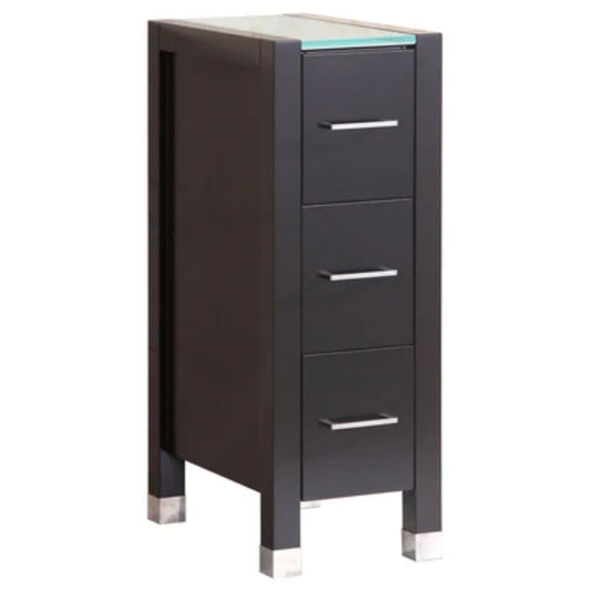 LessCare 12" Black Vanity Drawer Base Cabinet - Style 3