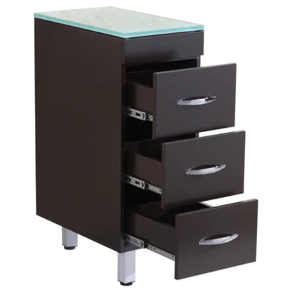 LessCare 12" Black Vanity Drawer Base Cabinet - Style 4