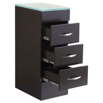 LessCare 12" Black Vanity Drawer Base Cabinet - Style 5