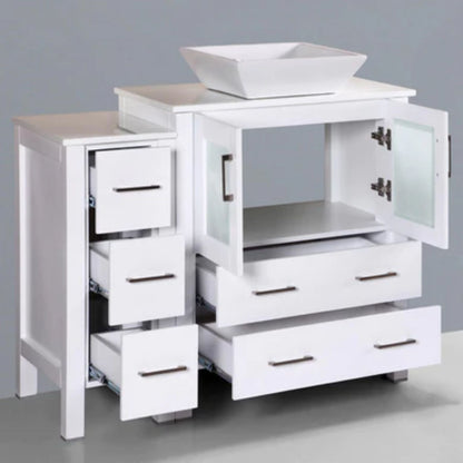 LessCare 12" White Modern Vanity Drawer Base