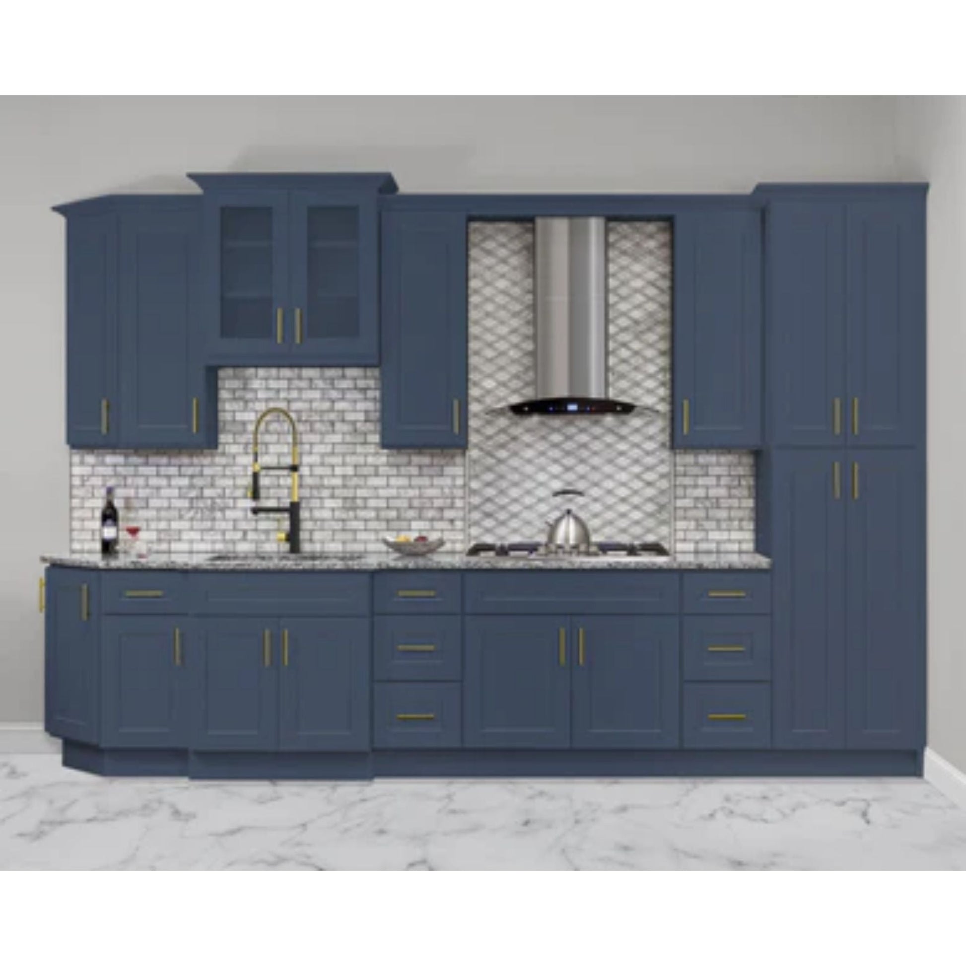 LessCare 12" x 30" x 12" Danbury Blue Wall End Kitchen Cabinet - WEC1230