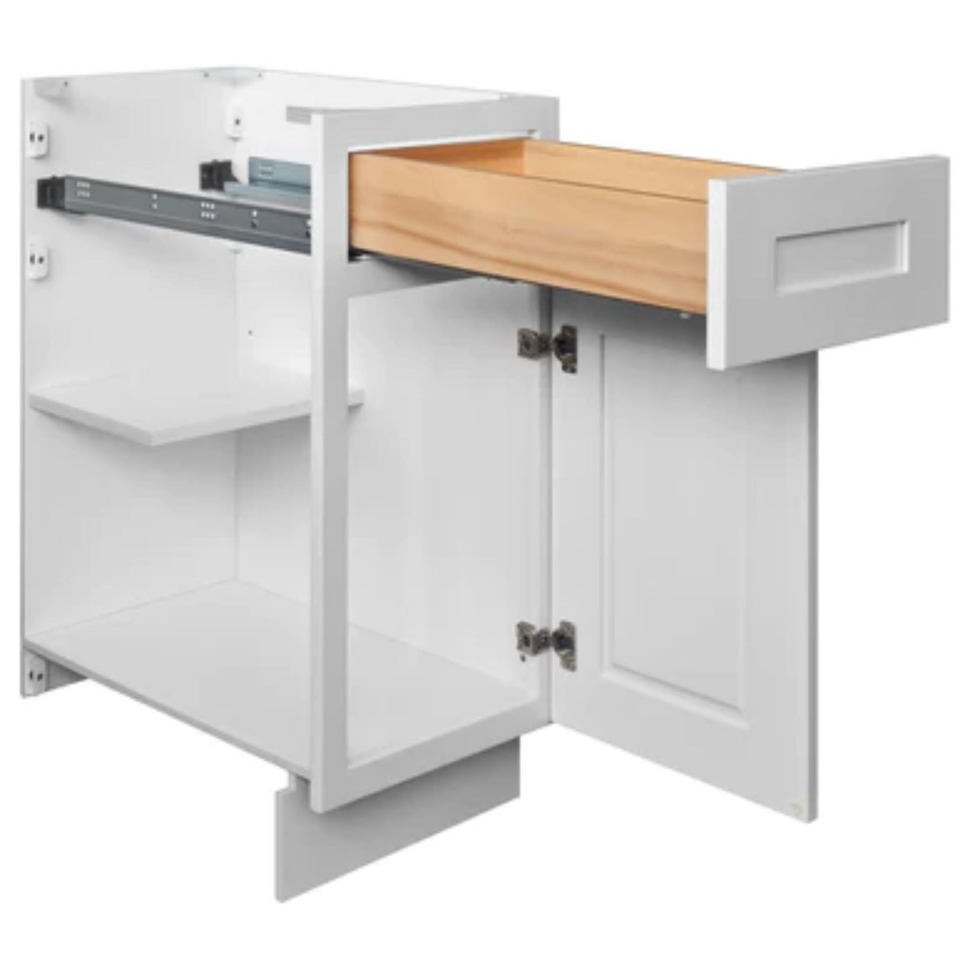 LessCare 12" x 34.5" x 21" Alpina White Vanity Drawer Base Cabinet