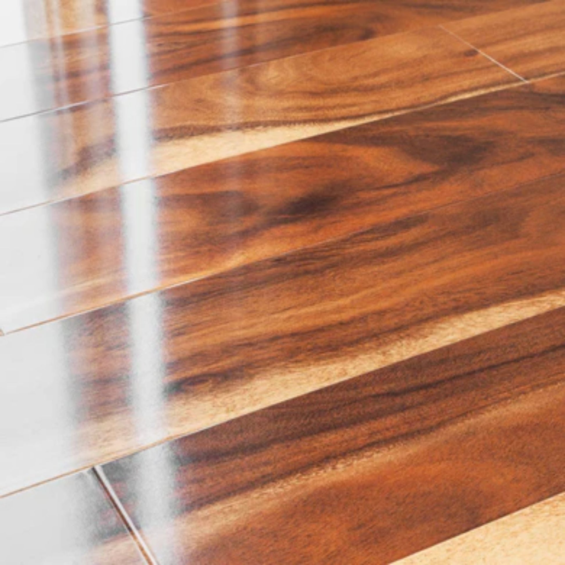 LessCare 12mm Colombian Cherry High Glossy Finish Laminate Flooring – 23.1 Sq. Ft. per Box (Set of 14 Planks)