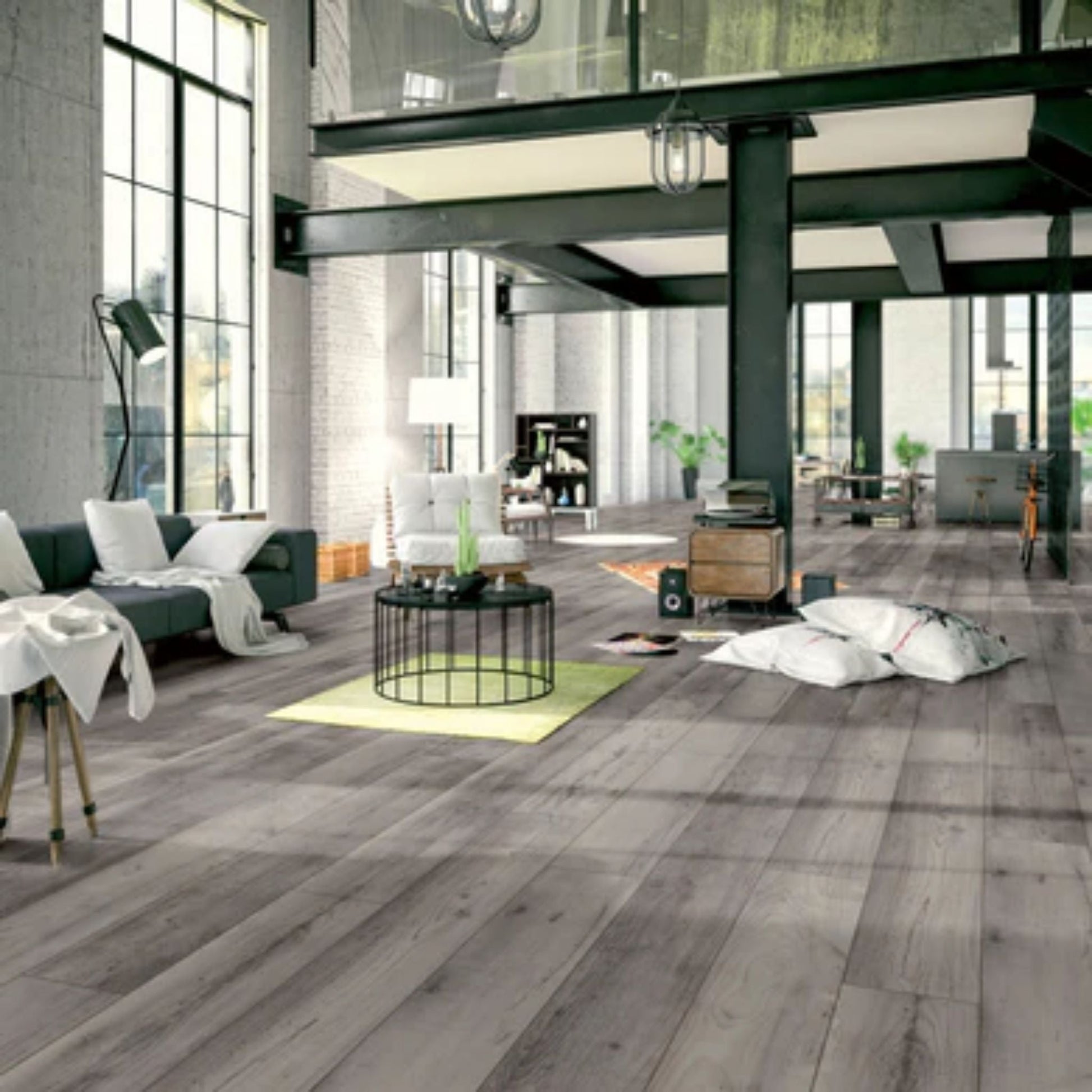 LessCare 12mm Minto Pine Textured Finish Laminate Flooring – 23.1 Sq. Ft. per Box (Set of 14 Planks)