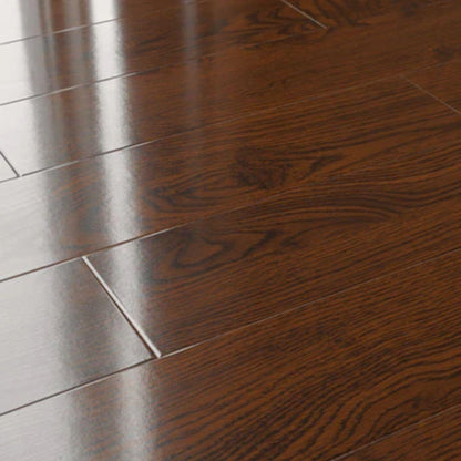 LessCare 12mm Mocha Glossy High Glossy Finish Laminate Flooring – 23.1 Sq. Ft. per Box (Set of 14 Planks)