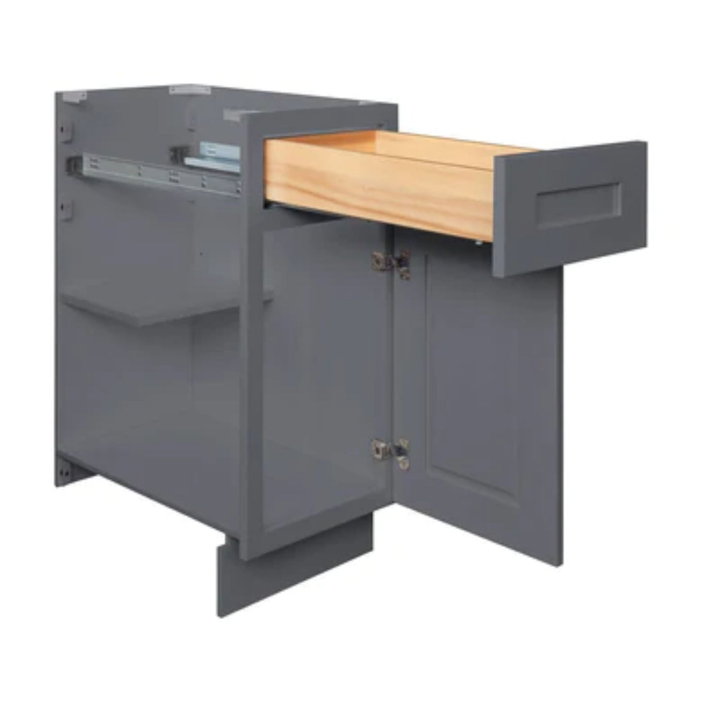 LessCare 15" x 34.5" x 24" Colonial Gray Drawer Base Kitchen Cabinet - DB15