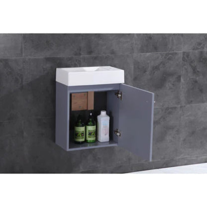 LessCare 17" Gray Vanity Cabinet Modern