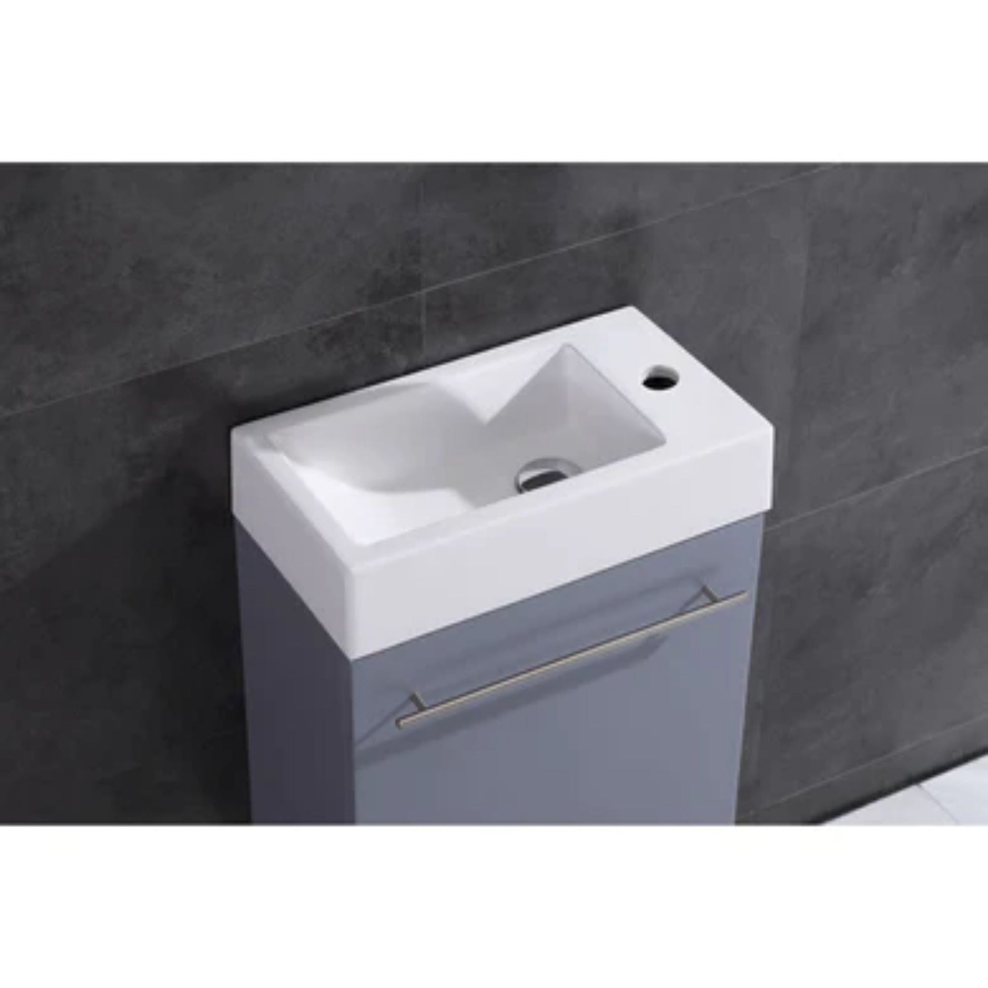 LessCare 17" Gray Vanity Cabinet Modern