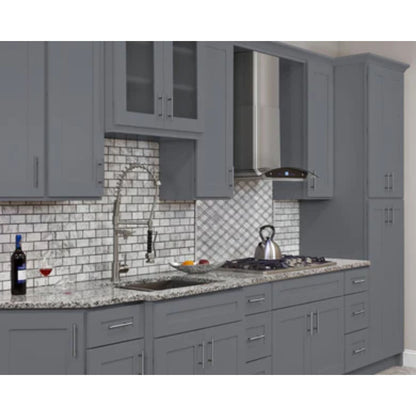 LessCare 18" x 34.5" x 24" Colonial Gray Base Kitchen Cabinet - B18