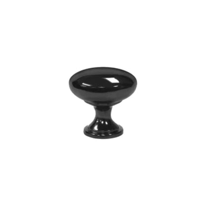 LessCare 1.25" Black Gloss Knob Door/Drawer Pull - P-13