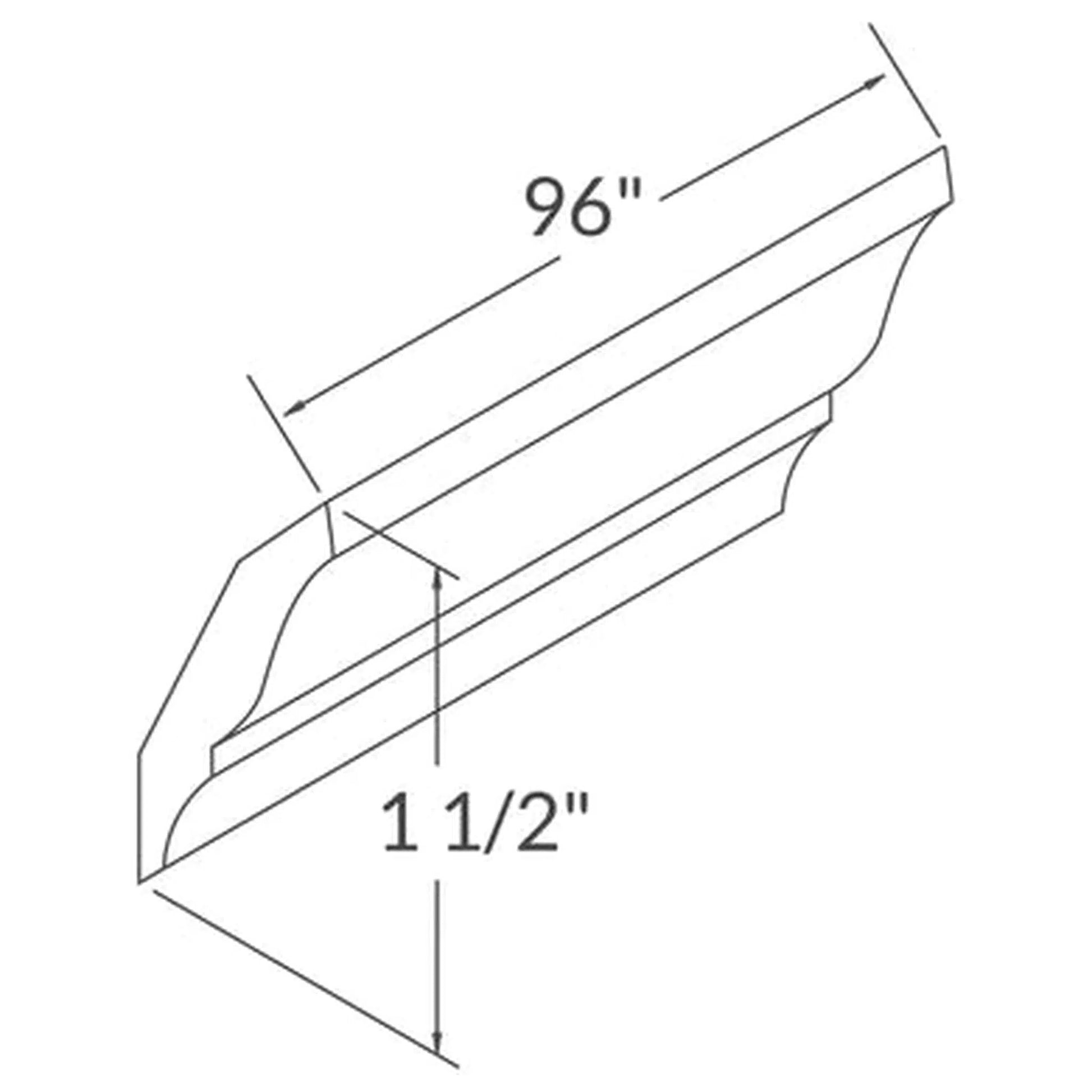 LessCare 2" x 96" Cherryville Crown Molding - MCROWN1