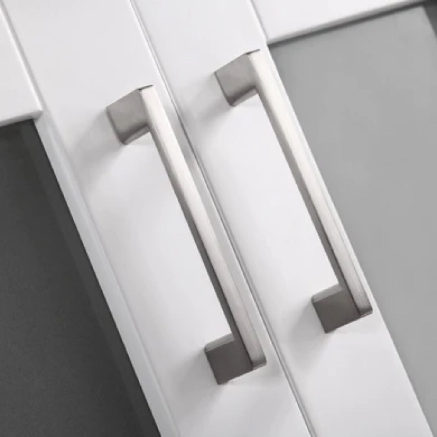 LessCare 24" White Modern Vanity Sink Base with Mirror and Vessel Sink