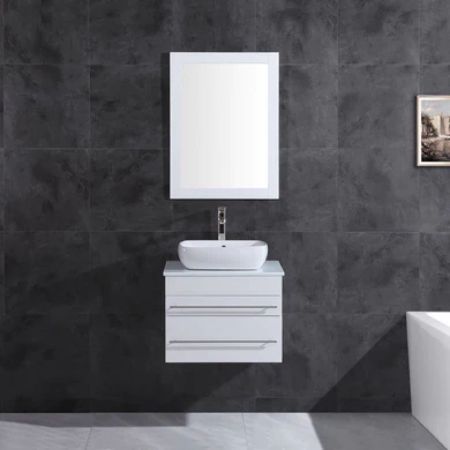 LessCare 24" White Vanity Cabinet Modern