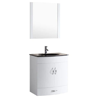 LessCare 24" White Vanity Sink Base Cabinet with Mirror - Style 5