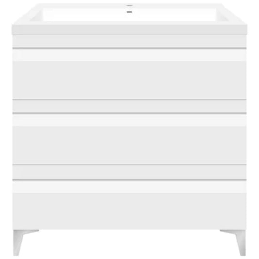 LessCare 24" White Wall-Mount Modern Vanity with Square Sink Top