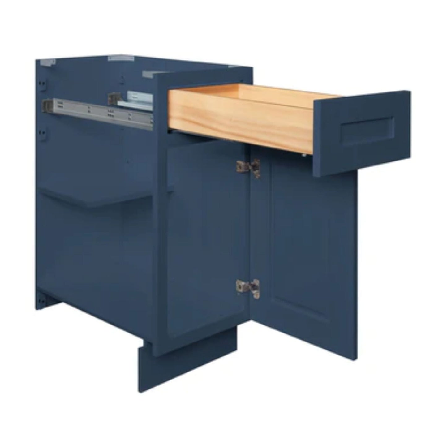 LessCare 24" x 30" x 12" Danbury Blue Mullion Diagonal Corner Wall Kitchen Cabinet - DCMD2430