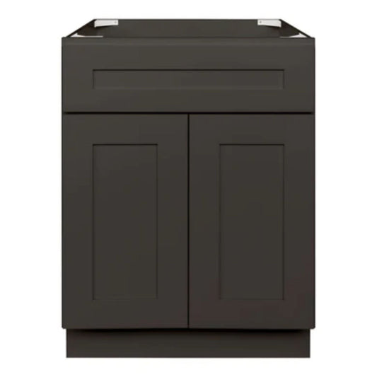 LessCare 24" x 34.5" x 21" Avalon Charcoal Vanity Sink Base Cabinet