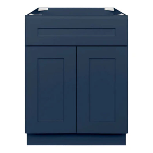 LessCare 24" x 34.5" x 21" Danbury Blue Vanity Sink Base Cabinet
