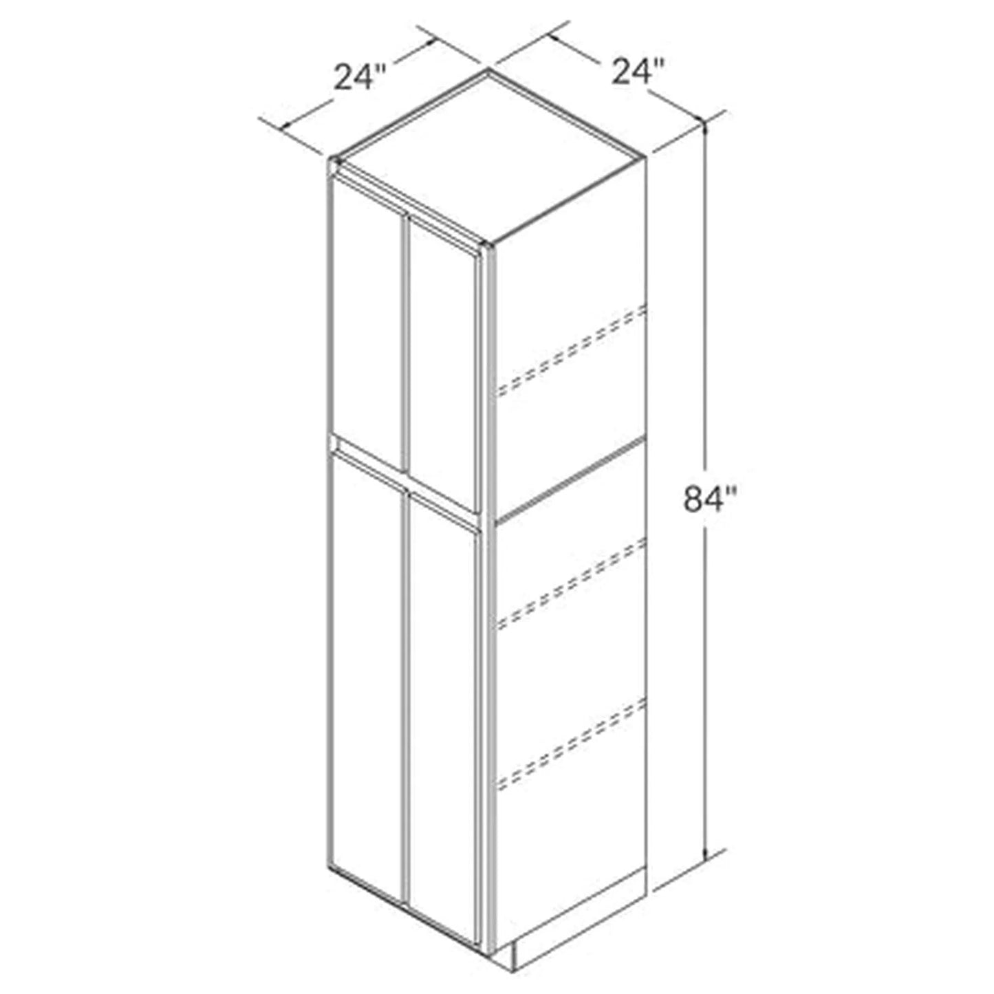 LessCare 24" x 84" x 24" Geneva Utility Kitchen Cabinet - U2484