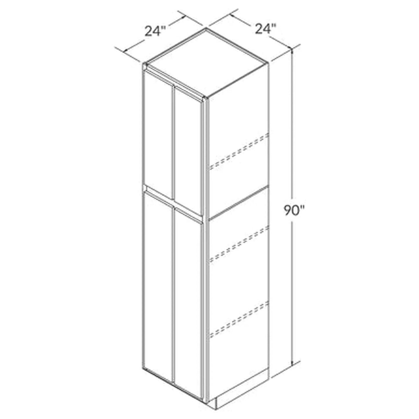 LessCare 24" x 90" x 24" Newport Utility Kitchen Cabinet - U2490