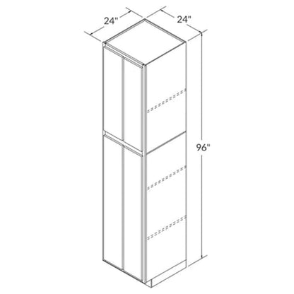 LessCare 24" x 96" x 24" Geneva Utility Kitchen Cabinet - U2496