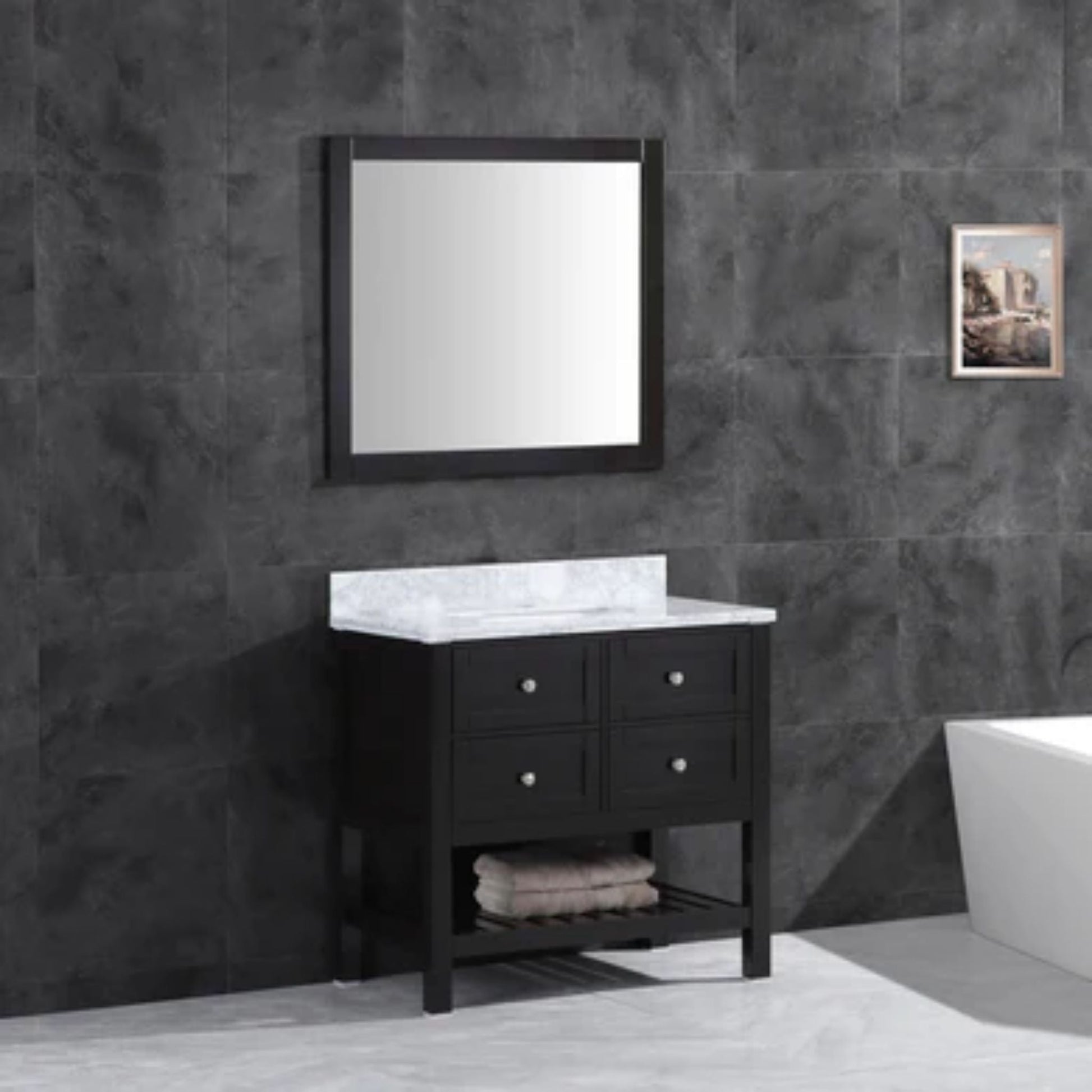 LessCare 29" Espresso Vanity Cabinet Set